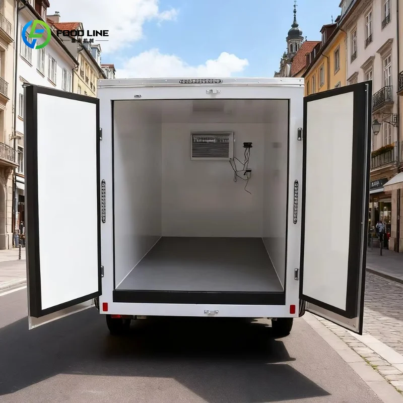 Cella Frigorifera Portatile, Congelatore Mobile, Rimorchio per Gelati e Fast Food, Personalizzabile e Resistente alla Ruggine