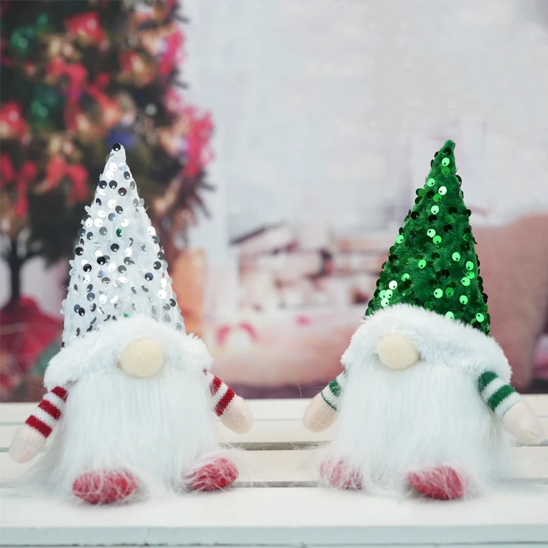 4-1PC Christmas Doll Elf Gnome with LED Light Christmas Decorations for Home Xmas Navidad New Year Children's Gifts