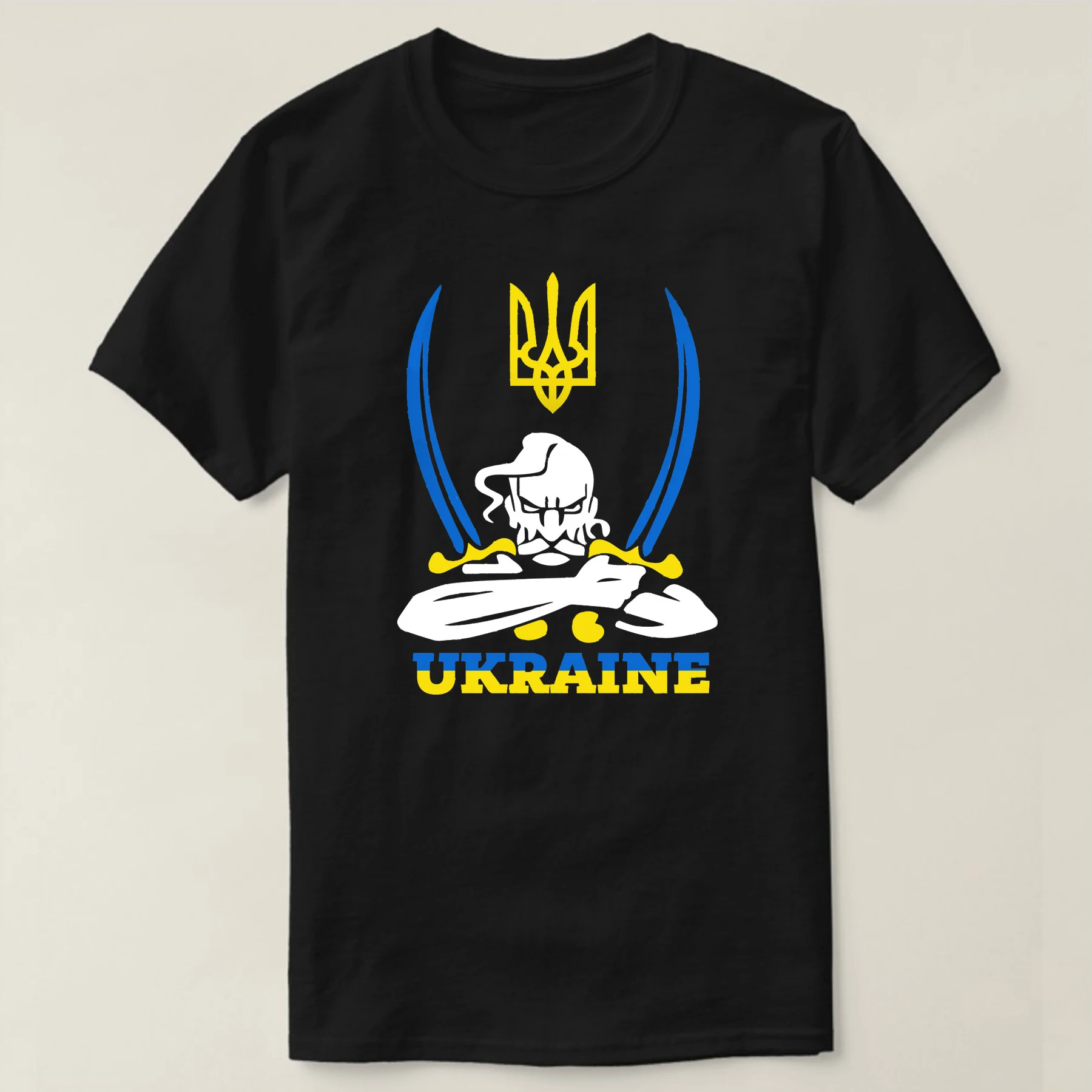 

Футболка с украинским казаком воином-украинской гордостью Высококачественный хлопок, большие размеры, дышащий Топ, свободная повседневная...