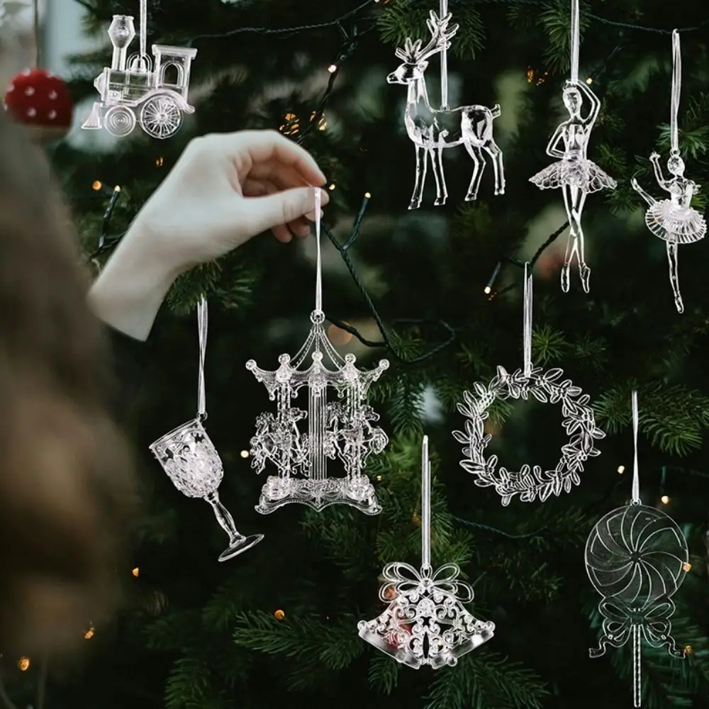 Transparent Acrylic Christmas Tree Pendant Decorations
