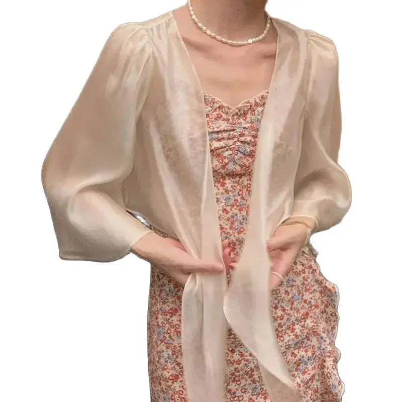 

Women Soft Wedding Capes Thin Jacket Wraps Chiffon Shrug Bridal Bolero Shawl and Wraps Summer Sun-protection Outwear