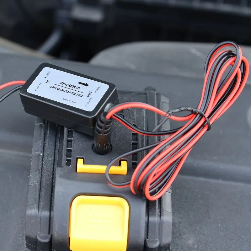 Enhanced Rectifier DC 12V Car Rear View Camera Power Relay & Capacitor Filter Connector