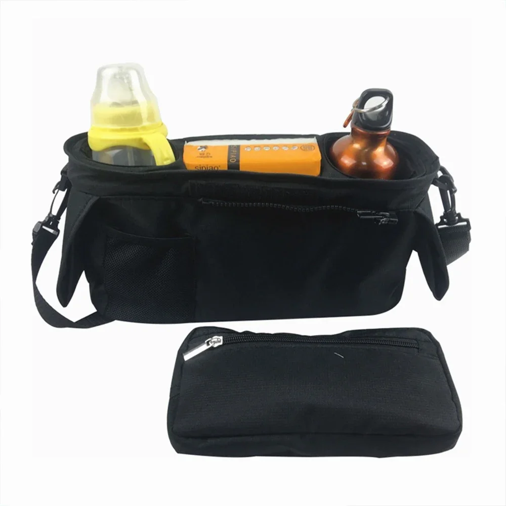 Universal Baby Stroller Organizer, with Insulated Cup Holder Detachable Phone Bag & Shoulder Strap, Fits and Pet Stroller 6