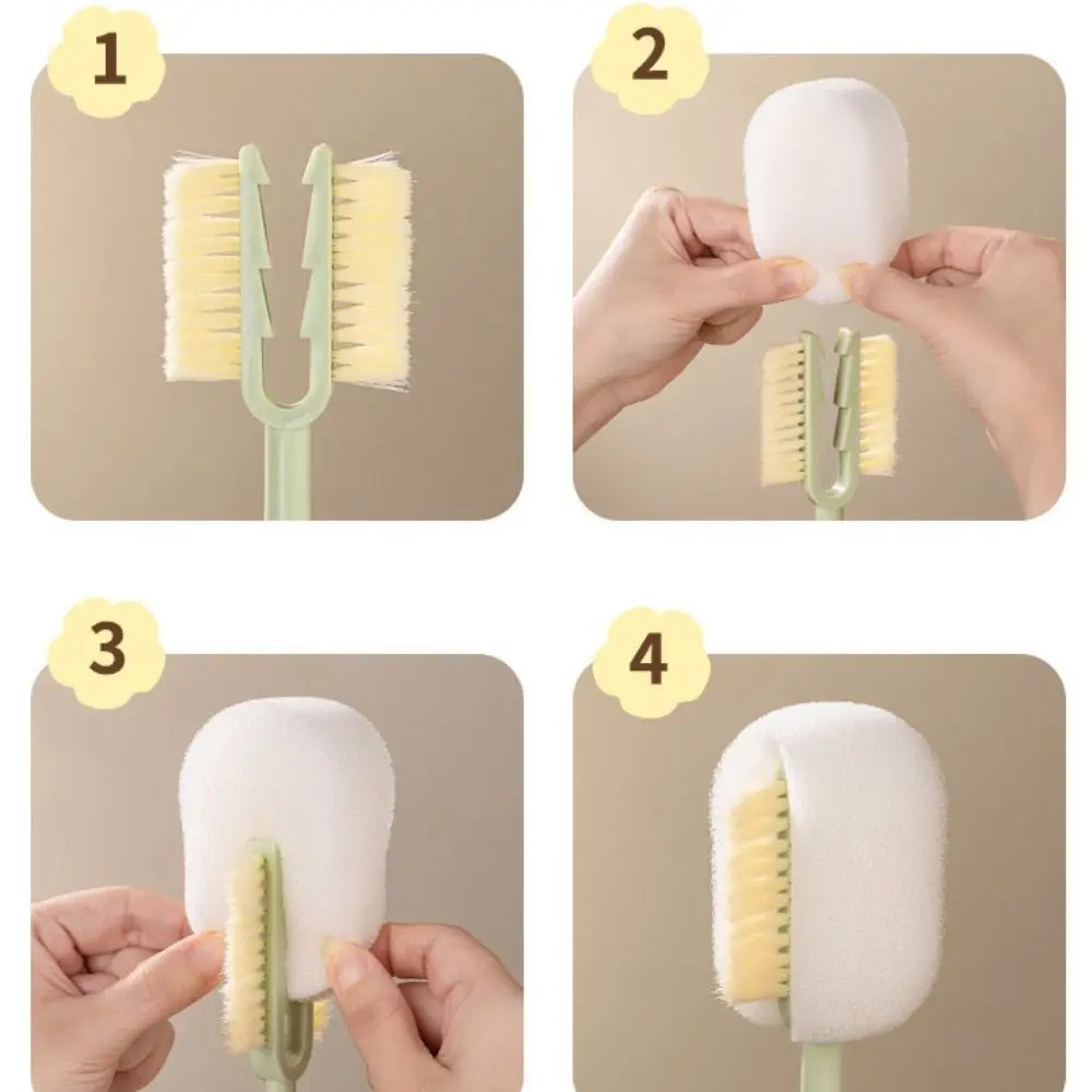 Multipurpose 5-in-1 Cup Washing Tool Long Handle 360 Degree Rotation Baby Bottle Cleaner Brush Convenient Water Bottle Cleaner