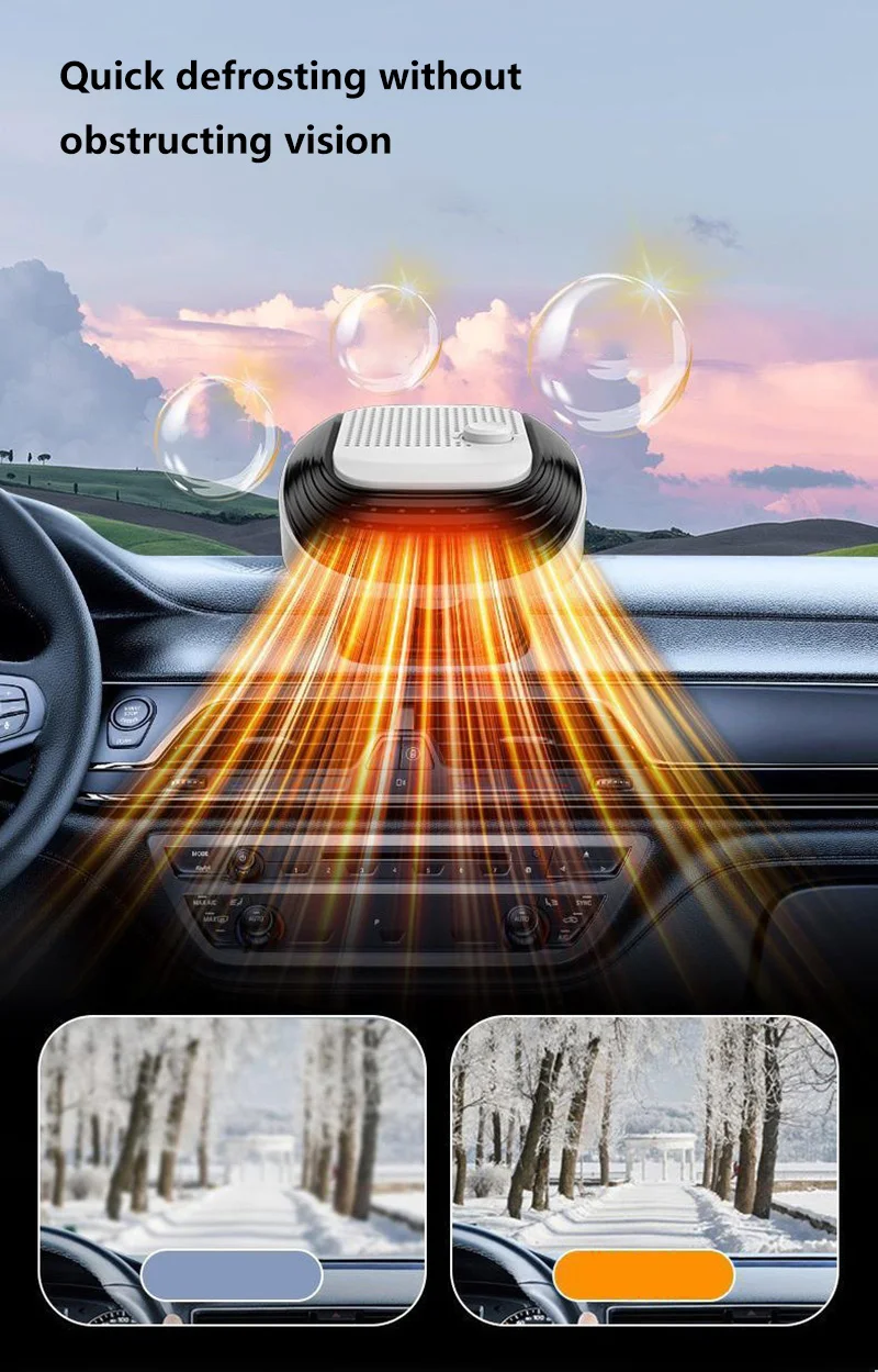 Xiaomi Fast Heating 12V/24V Car Heater & Defroster, Dual Speed Quick Warm Up, Fr