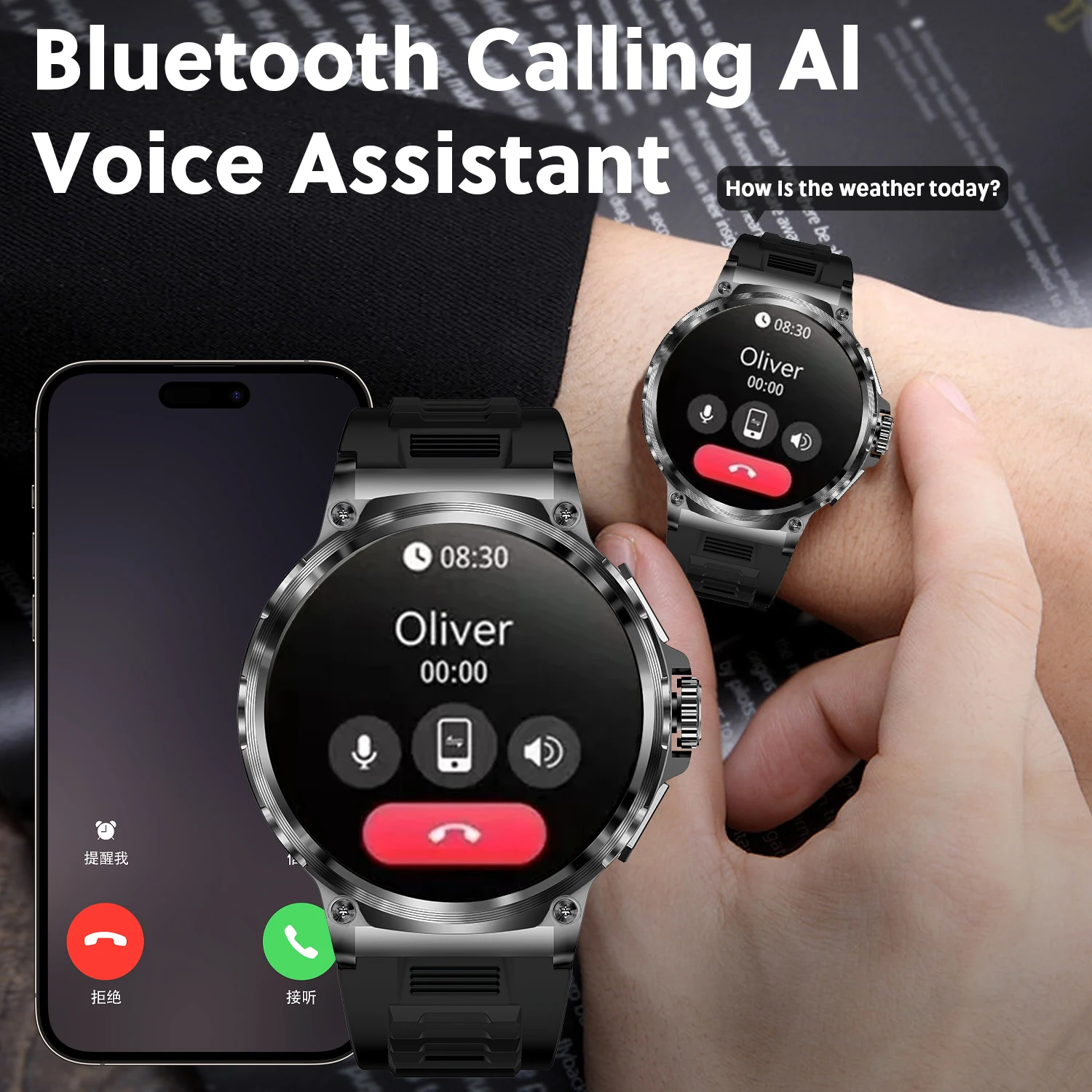 2025 V69 1.85 Inch HD Bluetooth Call Smart Watch Men Sports Fitness Tracker Heart Monitor 710mAh Smartwatch For XIAOMI Android