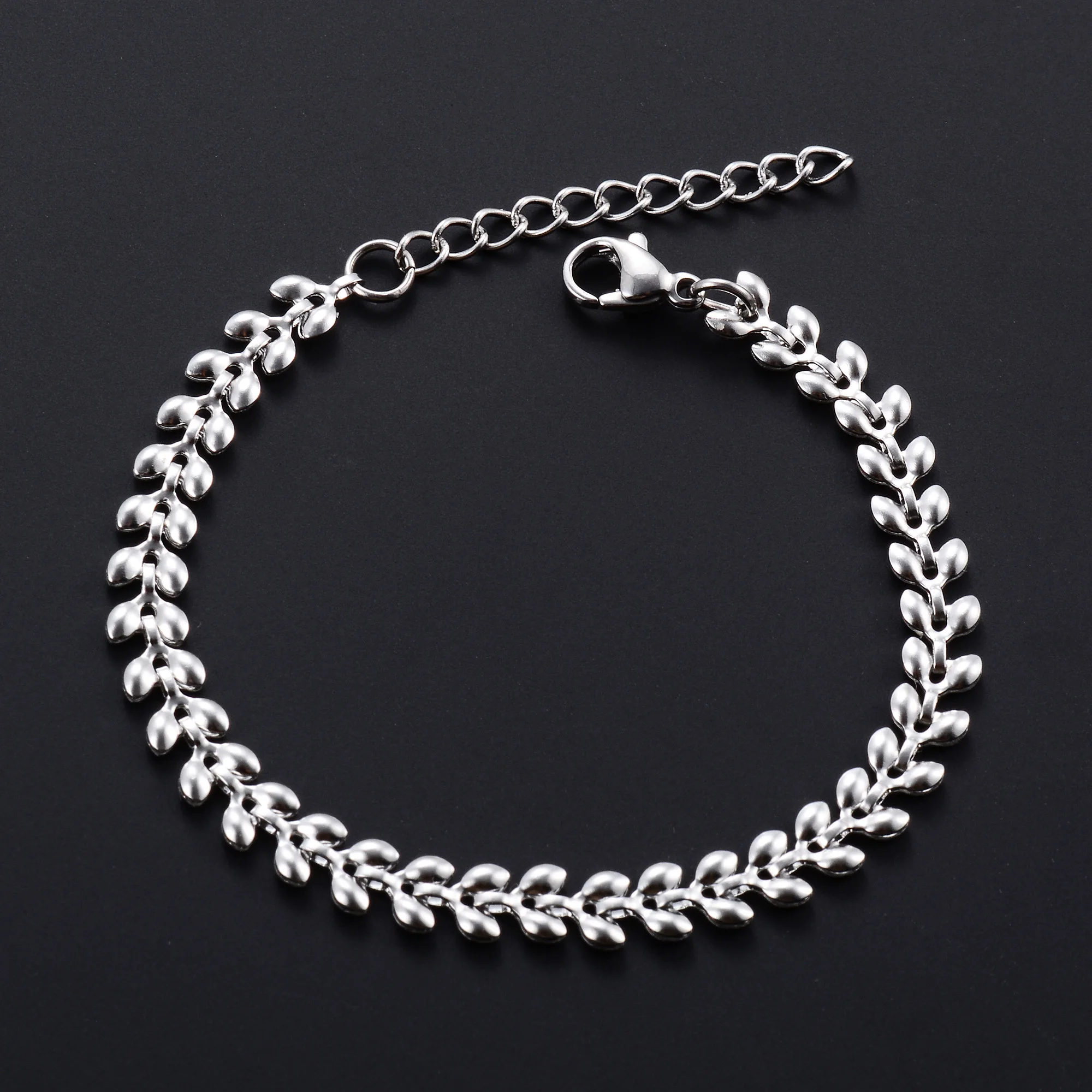 Stainless Steel Bracelet for Women Wheat Link Hand Chain with Extender Gold Color Plated Bangle Anklet chain bracelet bangle bracelet stainless steel bracelet