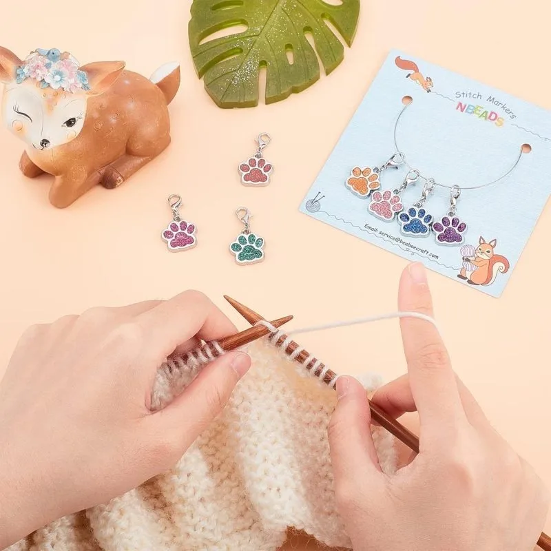 Crochet Stitch Markers Dog Paw Stitch Markers 8 Pcs