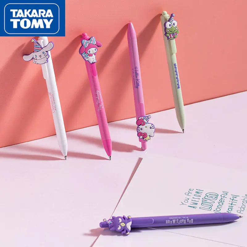 TAKARA TOMY Cartoon Hello Kitty Neutral Press Pen Black Pen Signature Pen 0.5 Junior High School Students School Supplies