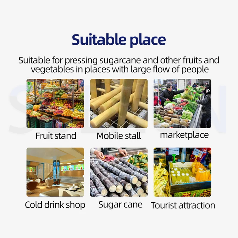 Commercial Sugarcane Juicer Manual Stainless Steel Desktop Sugarcane Bagasse Juice Separator Juicer Sugar Cane Machine Crusher 3