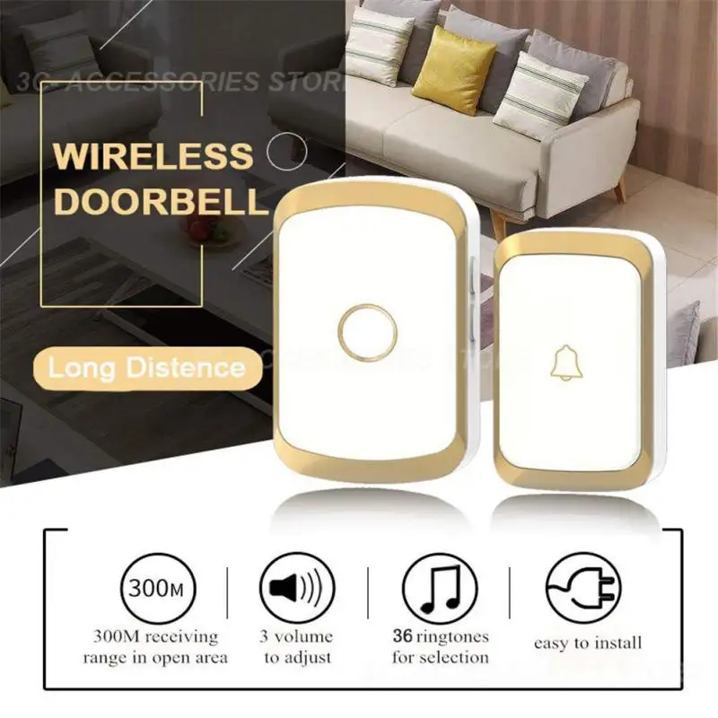 

Us Eu Uk Plug Door Calling Bell Cordless Chimes Wireless Doorbell Smart Home Intelligent Door Bell Home Wireless 36 Songs 433mhz