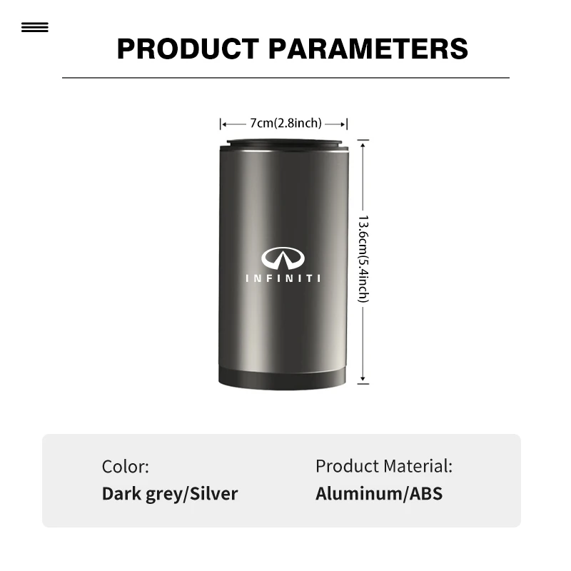 Car Trash Can Ashtray Dust Case Garbage Holder Click Open Cover For Infiniti Q70L QX50 Q50 QX30 QX60 QX80 Q60 Q30 QX70 Q70 G37