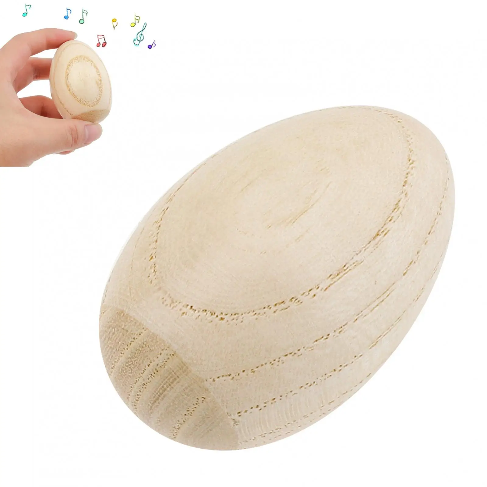 Wood Egg Shaker Musical Percussion Instruments, Wooden Varnish Music Teaching Accessories