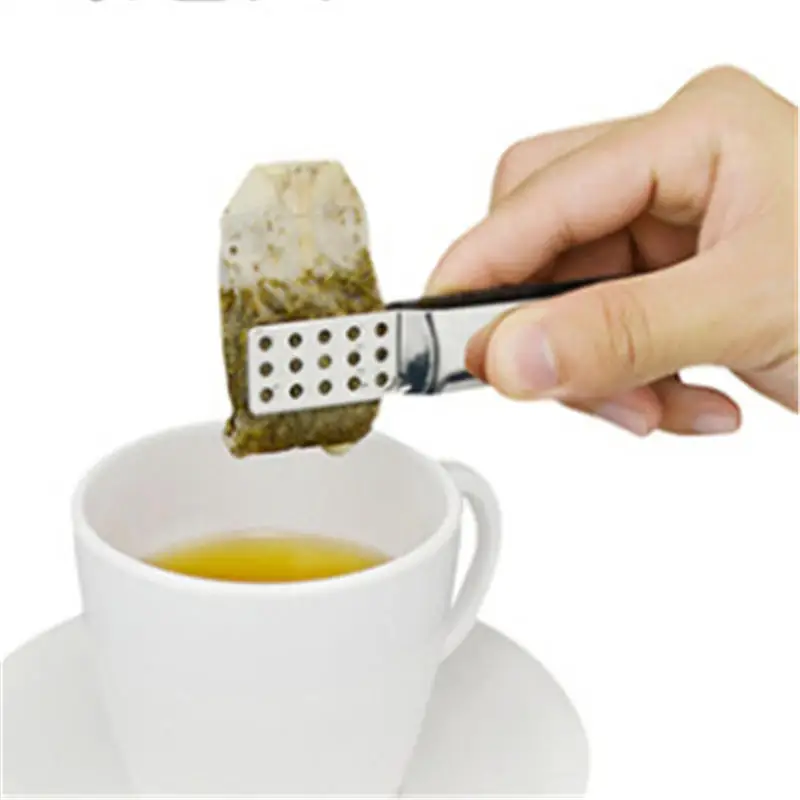 Alloy Steel Tea Bag Clip Teabag Squeezer Holder Heat Resistant Food Tong Squeezer Tea Bag Clamp tea bag tongs