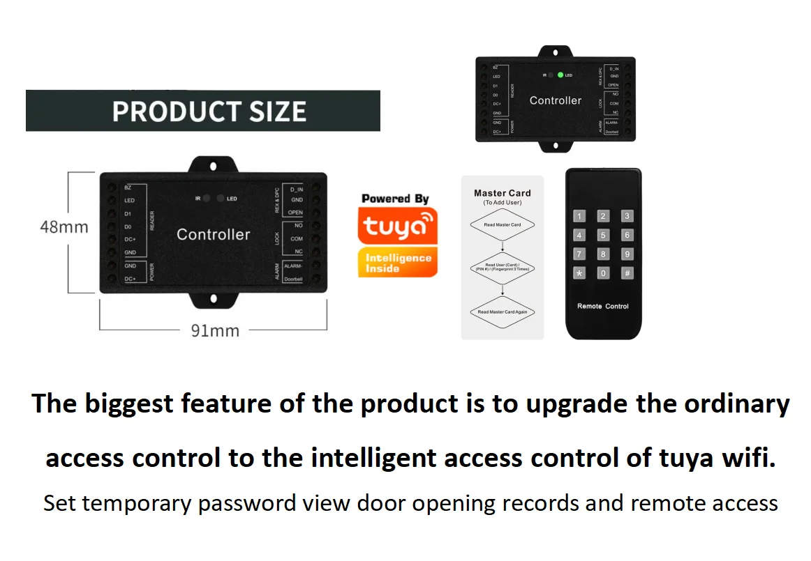 TUYA wifi Controller upgrade common door access control Generate random password View door opening records Remote access door access control switch access control cover
