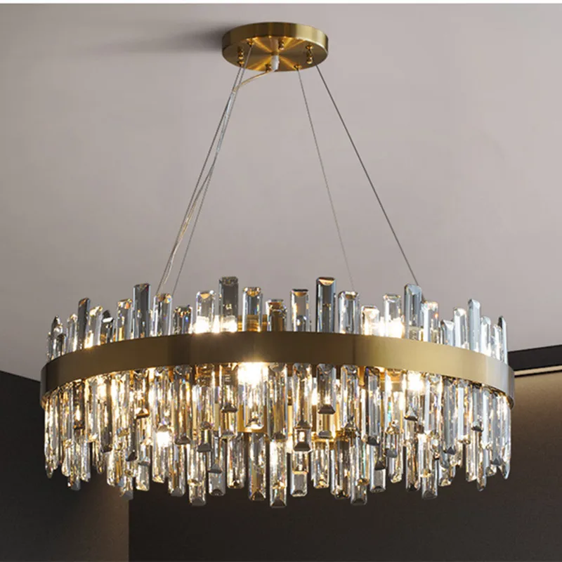 

Modern Luxury Crystal Led Pendant Lights Smoke Grey for Dining Living Room Center Table Bedroom Home Decor Hanging Lamp Fixture