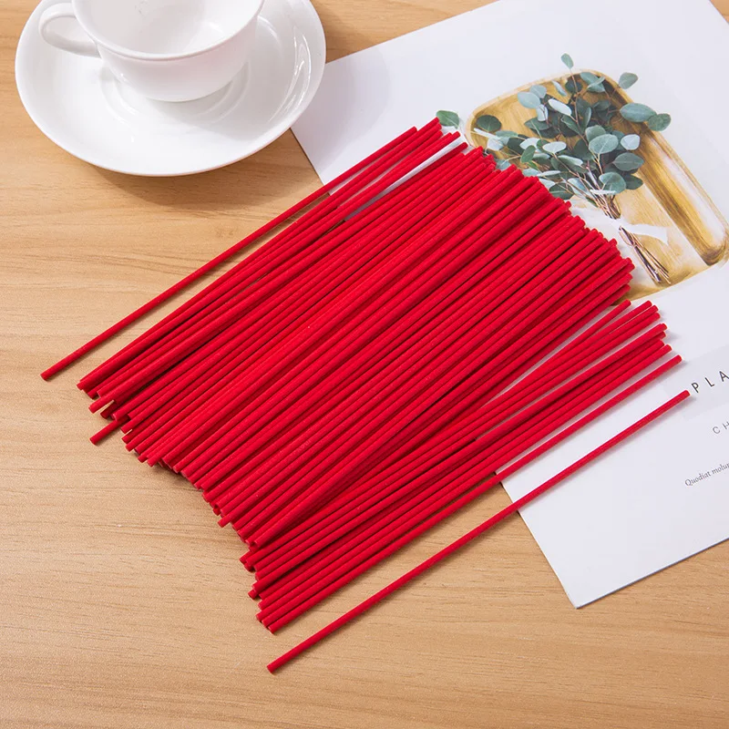 1000pcs22cm3mmRedReedDiffuserReplacementSticksSyntheticFibreRodRattanAromatherapy