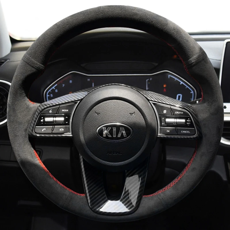 

Custom Car Steering Wheel Braid Cover Soft Suede 100% Fit For Kia K5 Optima Cee'd Ceed 2019 Forte Cerato (AU) 2018-2019 Parts