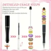 10/20pcs Beadable Pens Bulk Plastic Assorted Beaded Pens With Shaft Black Ink For DIY  School Teachers School 3