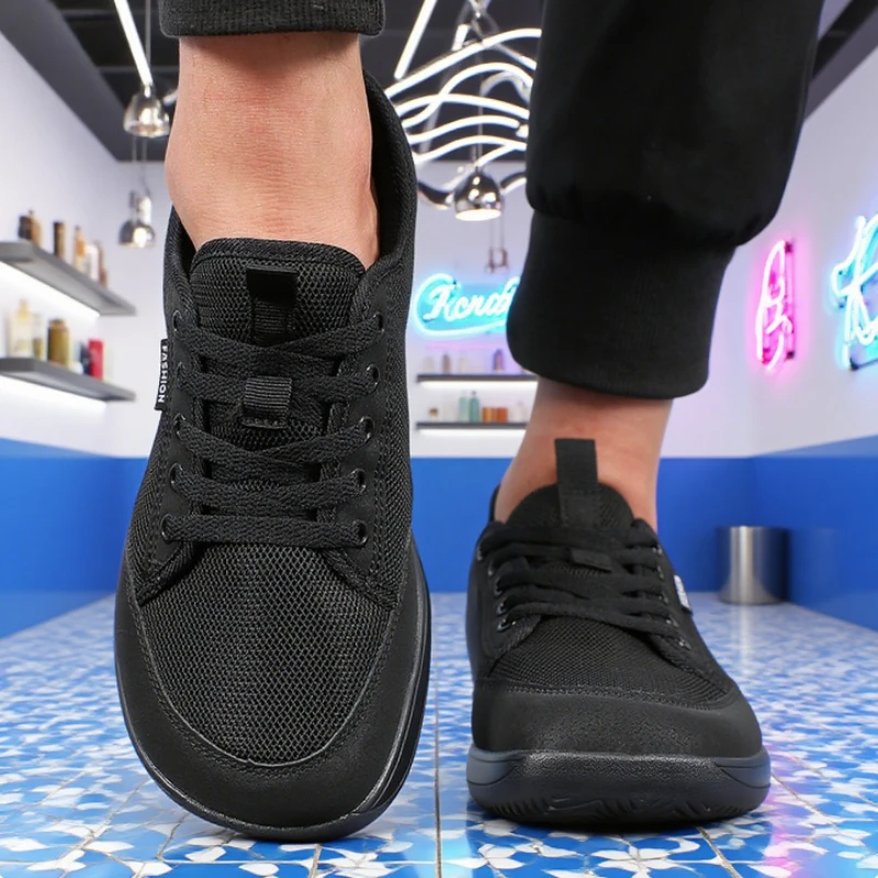 Men Wide Barefoot Shoes Unisex Trail Running Breathable Non-Slip Minimalist Walking Shoes Trendy Mesh Casual Wide Toe Sneakers