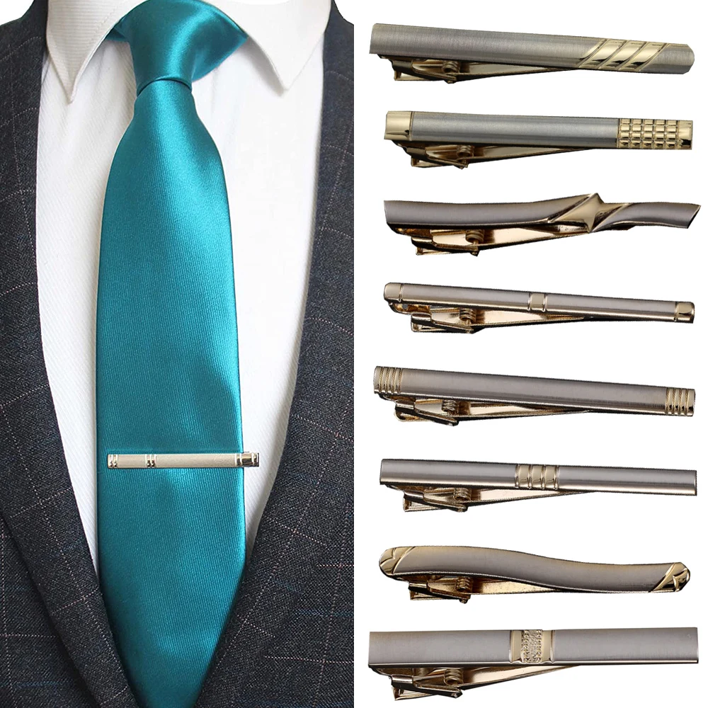 

Men Two-color Necktie Clip Fashion Simple Formal Wear Pin Classic Jewelry Accessories Business Tie Clip Metal Necktie Clasp