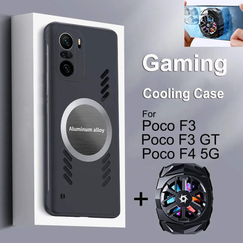 

Чехол для Xiaomi Poco F3 GT для Poco F4 5G графиеновая задняя крышка для Poco F3 охлаждающий корпус с беспроводным магнитным радиатором охлаждающий вентилятор