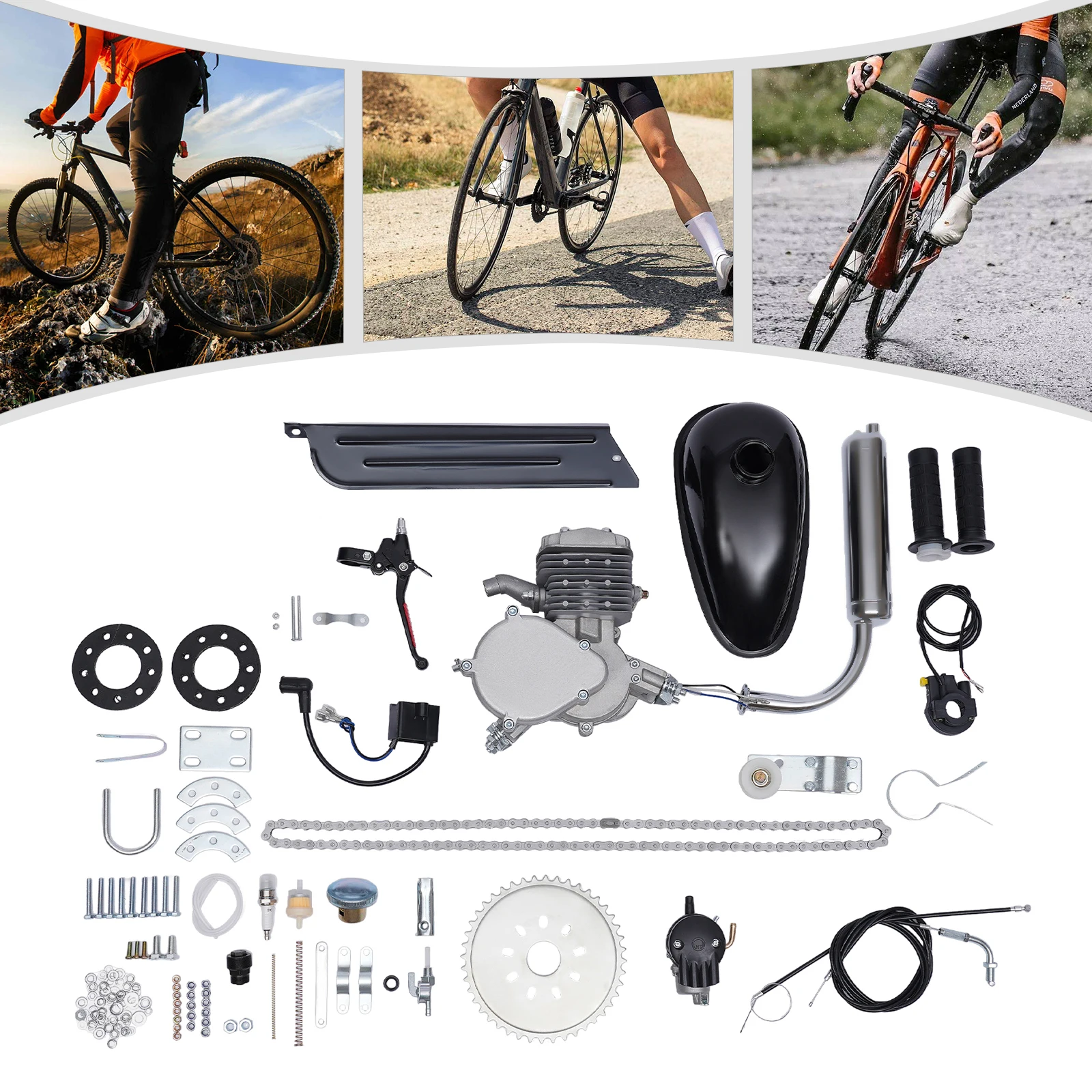 motorized bicycle electric start kit Ebikestar 80cc Engine Kit, 2-Stroke Fit for 26" Bikes, Petrol Gas Motor Kit Engine Set with Super Fuel-efficient, Powerful Engine Automotive Having trouble with your motorized bike engine Electric Start Motorized Bike Wiring