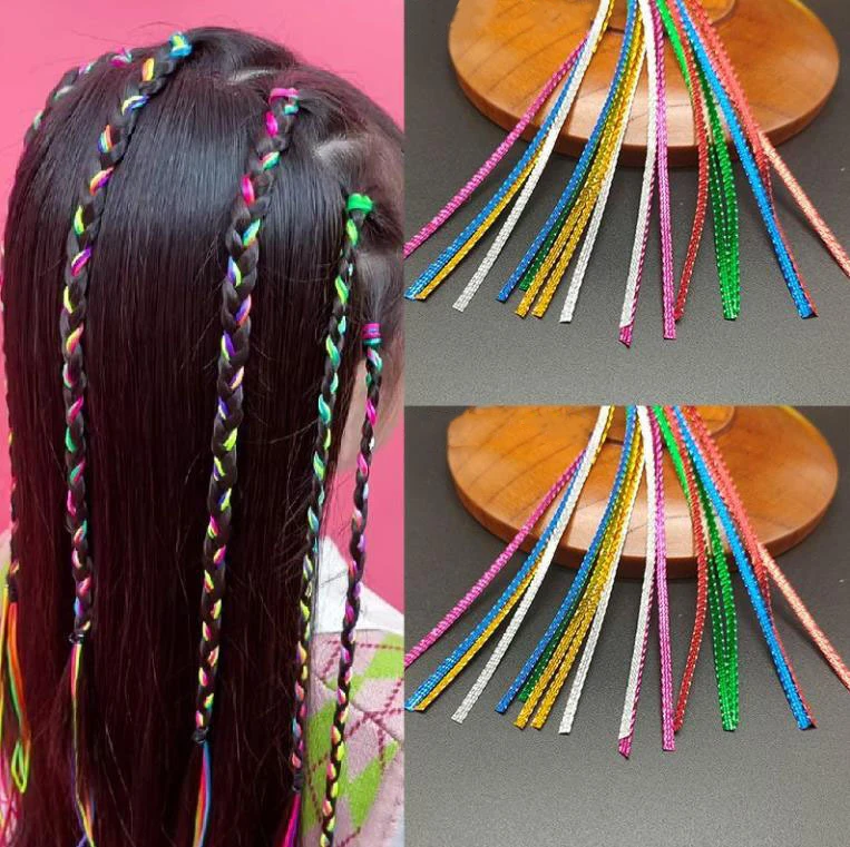 Corda colorida das tranças do cabelo para meninas, corda tecida da