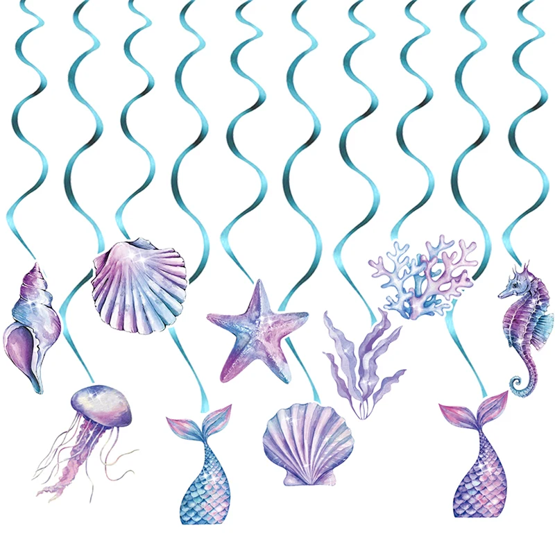 Set Decorazioni Per Torte A Tema Sirena - 42 Pezzi In Plastica E Resina, Codine, Conchiglie, Stelle Marine, Per Feste Bambine