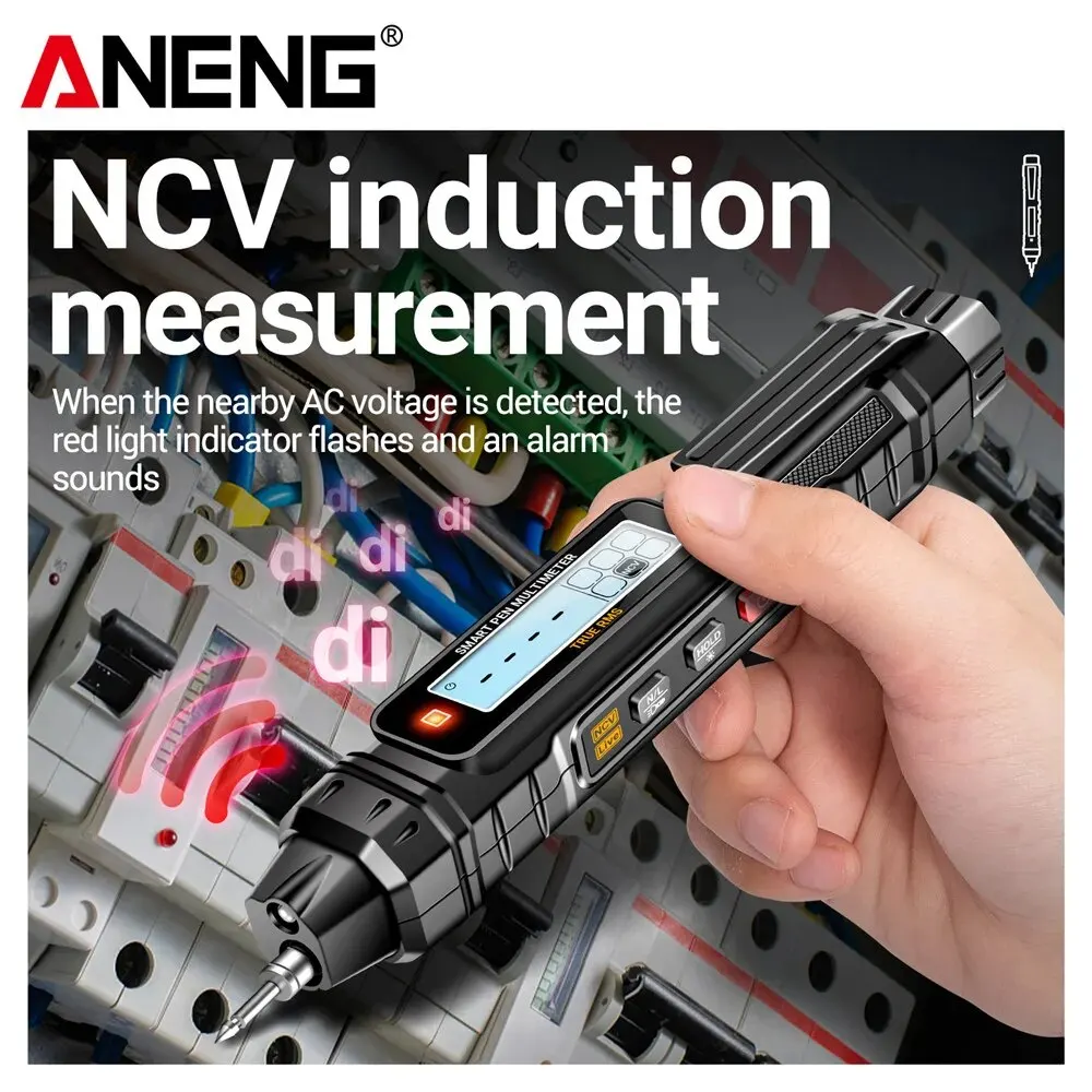 Digital multimeter Multimeter tester Analog multimeter ANENG A3005 Pocket Pen Type Digital Multimeter Test Lead without Battery 4000 Counts LCD /Anti Display Screen True RMS Black Too