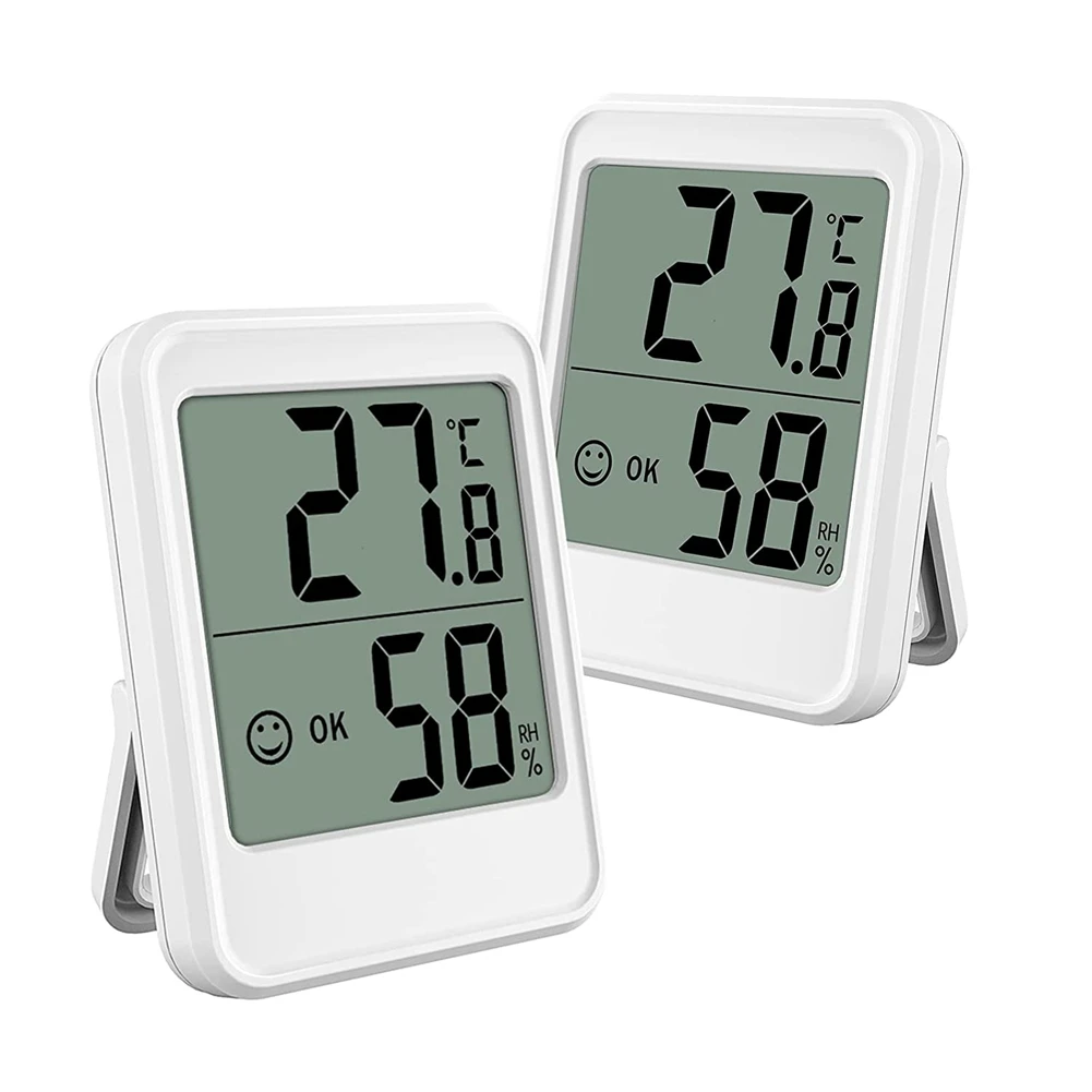 

Thermometer Hygrometer Indoor Hygrometer Digital Thermometer Mini LCD Thermometer Humidity Monitor for Indoor White