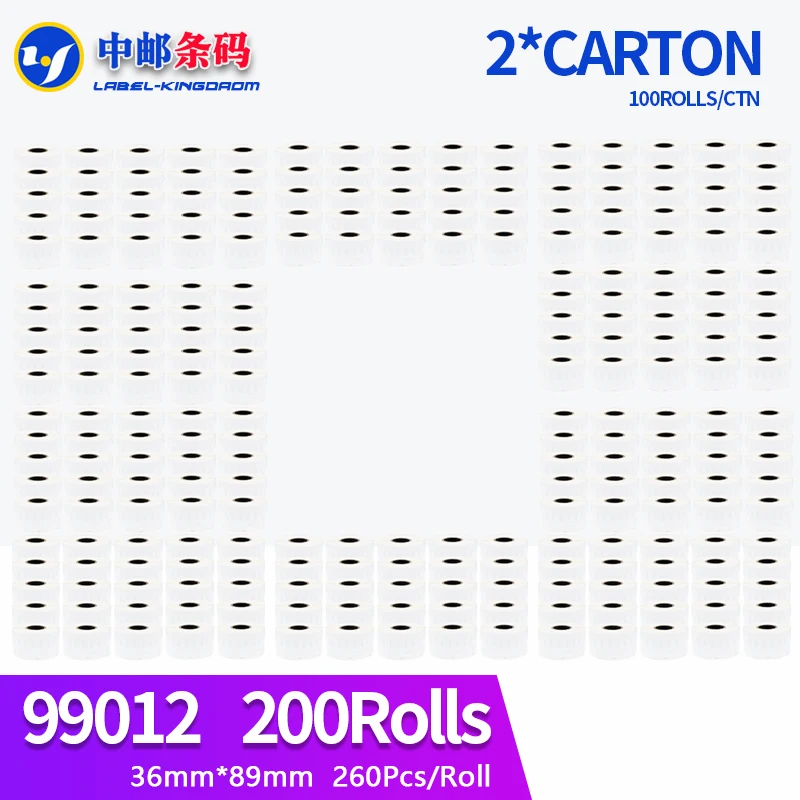 200 Rotoli Dymo Compatibile 99012 Etichetta 36Mm * 89Mm 260 Pz Per Labelwriter400 Lw450 Lw450Turbo 4Xl Stampante Seiko Slp440