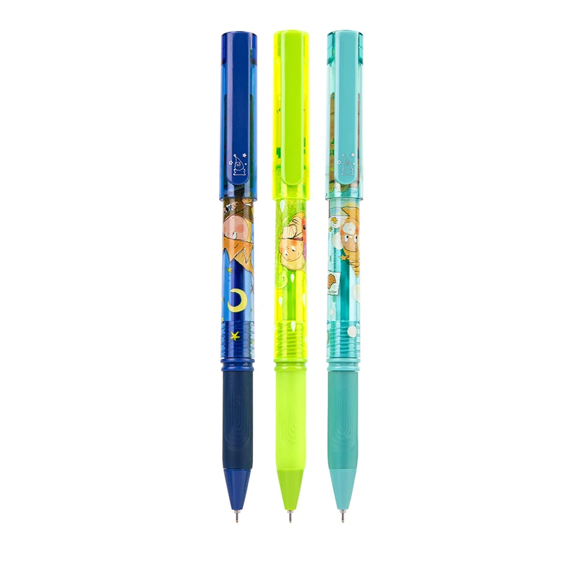 3Pcs DELI SA219 Kawaii Neutral Pen 0.38mm Gel Pen Black Ink Full Needle Tube Supplies School Office Stationery