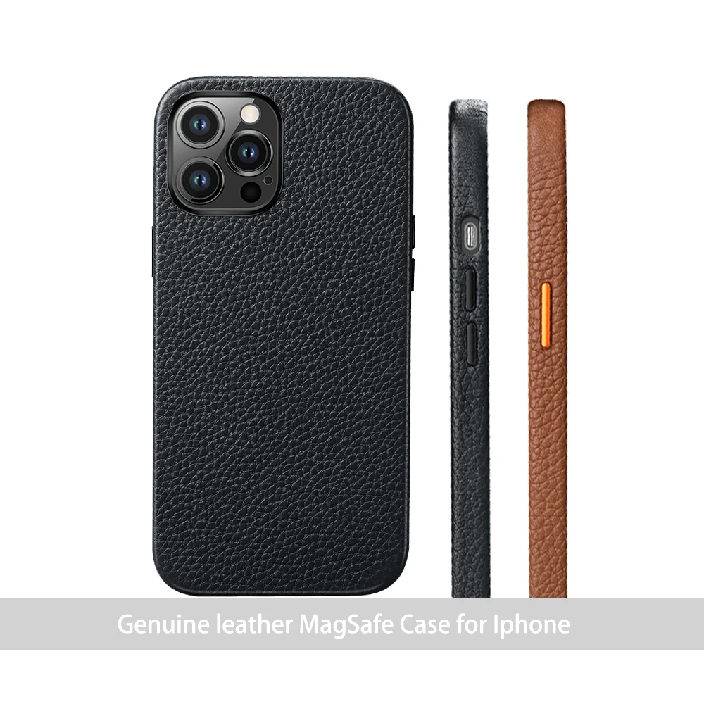 

Genuine Leather Cowhide with Magsafe Phone Case for Iphone 15 15Pro 15Promax 13 14 13Pro 14Pro with MagSafe Magnetic Force Case