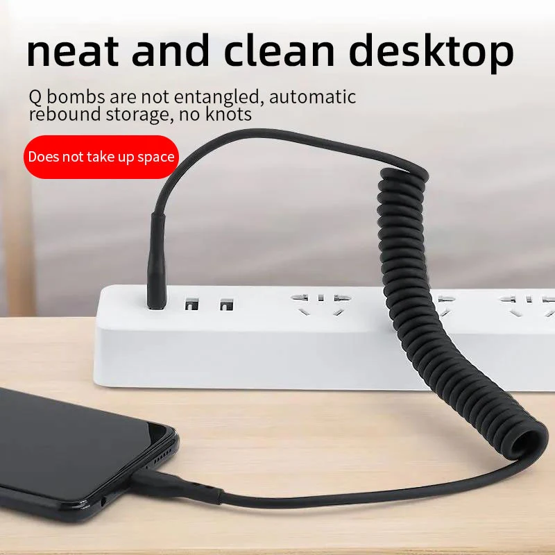 Фото Кабель usb-c Micro USB, для Samsung, Xiaomi, huawei, 40 Вт, 5 А, спиральный, для быстрой зарядки, 3 А №3