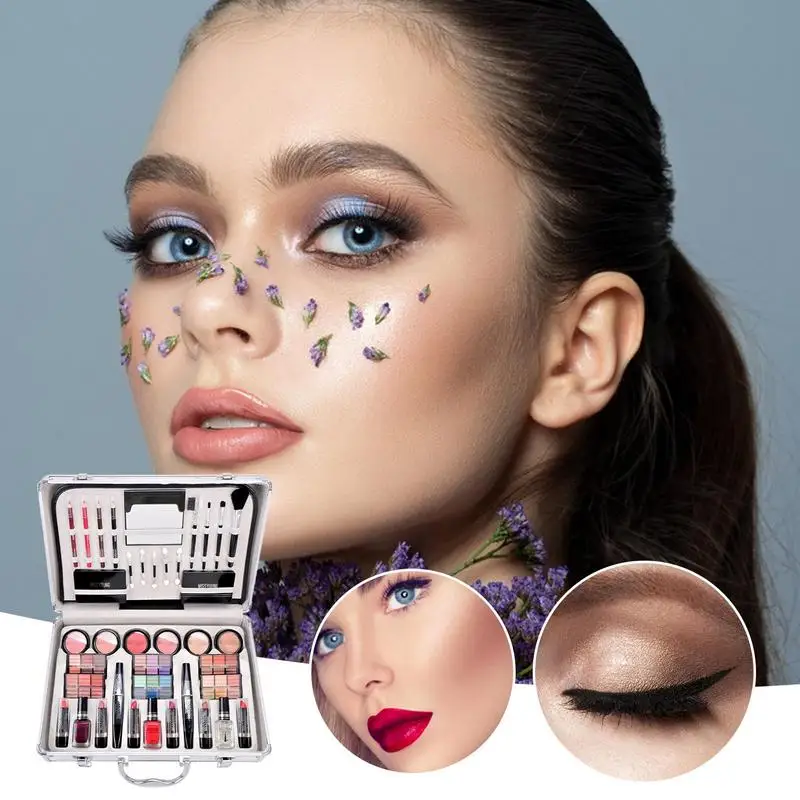 Kit de maquillaje para mujer, conjunto completo, todo en 1, paleta de  sombra de ojos, rubor, lápiz labial, 68 unidades - AliExpress