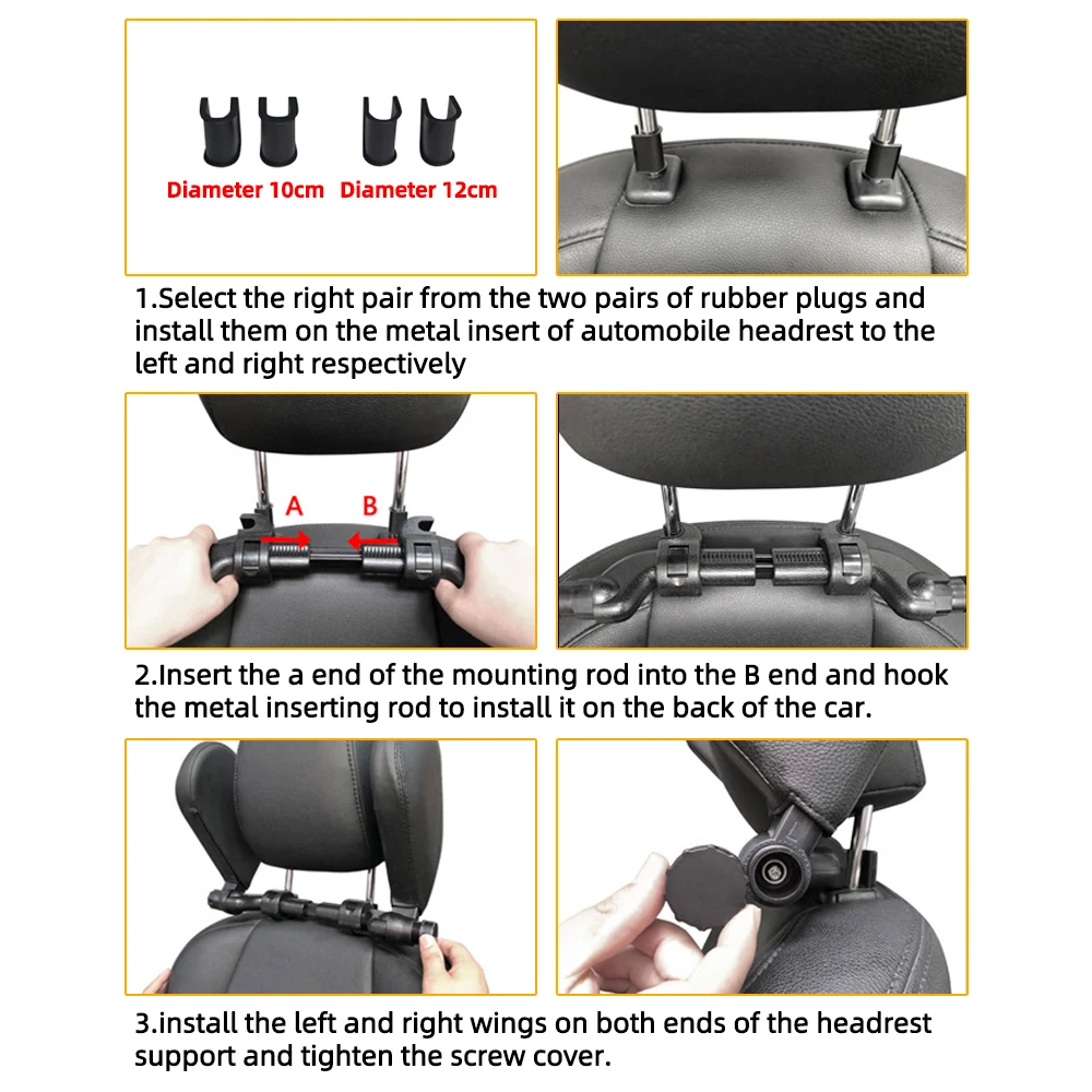 Car Headrest CAER Neck Headrest Pillow Cushion Seat Memory Foam Pad Sleep Side Head Telescopic Support on Cervical Spine for Adults Child