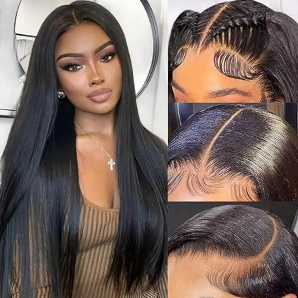 13x6 Straight Lace Front Wig, Human Hair 13x4 HD Clear Lace Front Wig Brazilian Virgin Hair Lace Front Wig Baby Hairline Removed