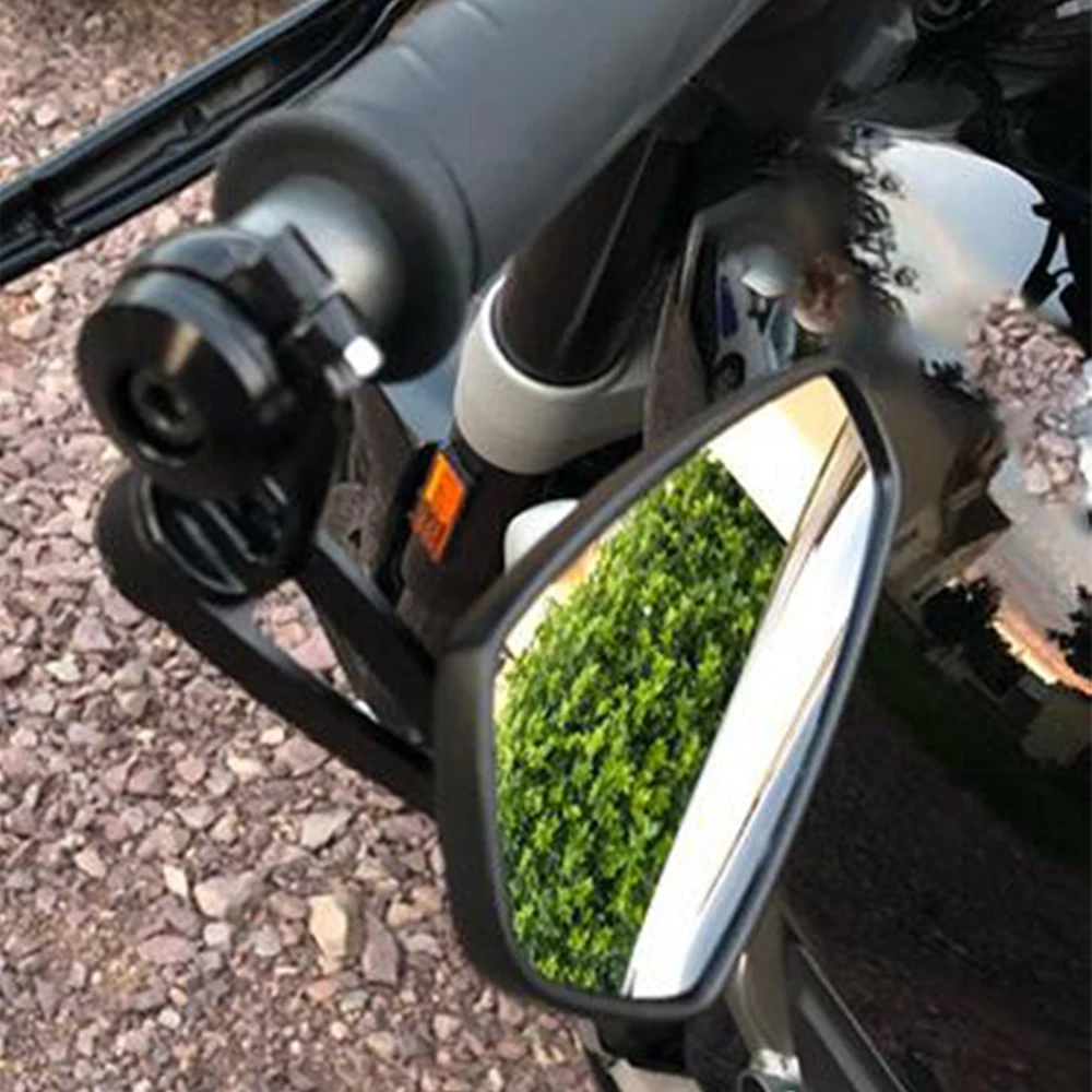 Motorcycle Handlebar End Mirrors – 7/8'' Bar – Black & Blue Glass – Pair – E-Tested