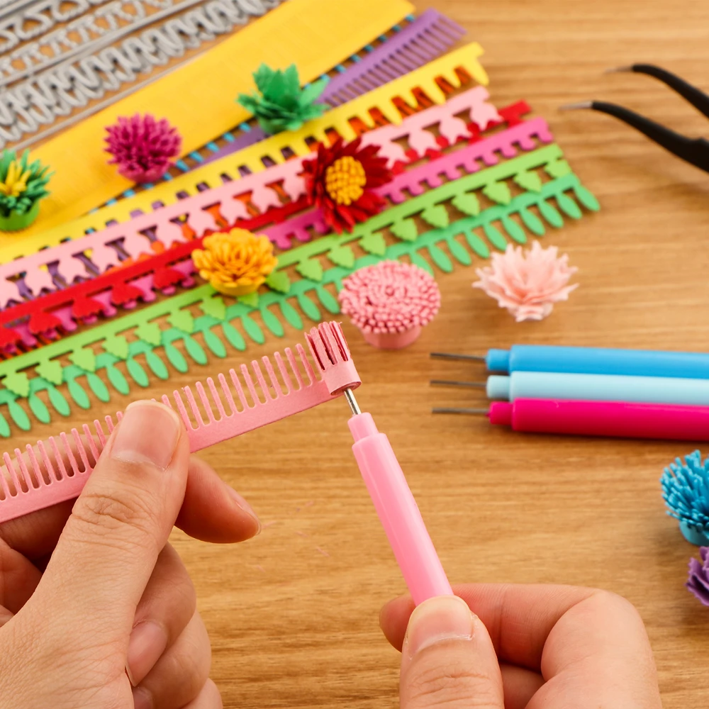 3d Spiral Flower Cutting Dies Flower Petal Quilling Strips For Diy Scrapbooking Decorative