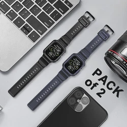Durable Sport Strap with Rugged Bumper - 42mm 44mm 45mm (Black Gray)