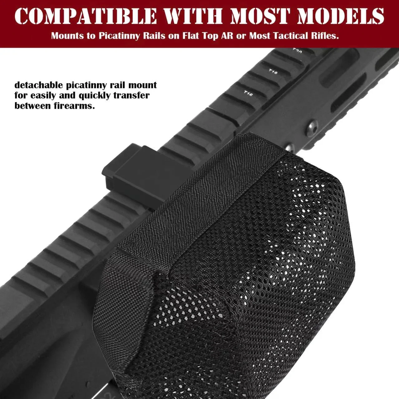 MAGORUI Brass Catcher Quick Mount Release Shell Catcher with Detachable Picatinny Heat Resistant Nylon Mesh for Rifle 6