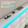 Queen Bed Frame with Drawers, LED Bed Frame with Charging Station, Pu Leather Platform Bed Frame Queen Size with Storage, White 5