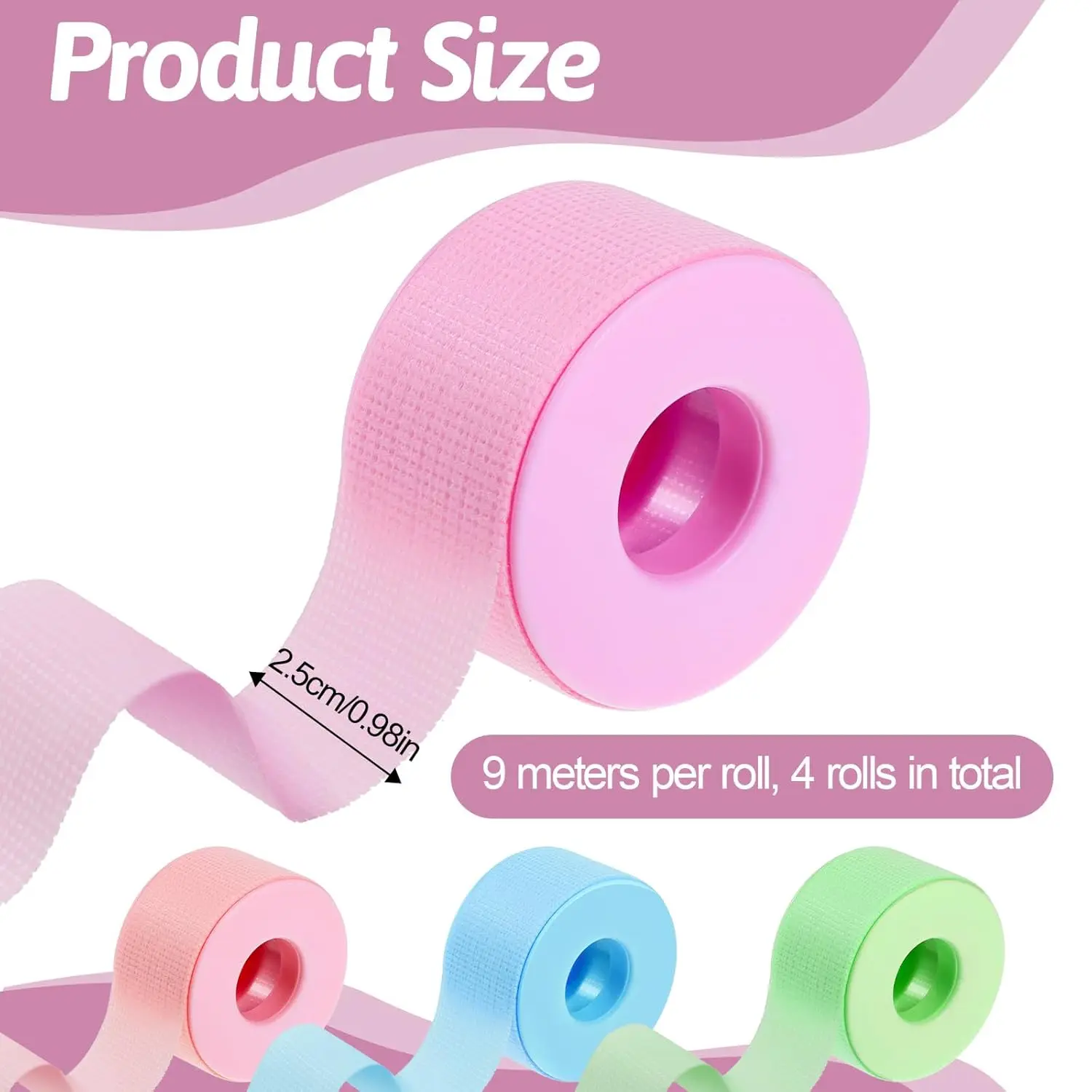 4 Rolls Hypoallergenic Lash Tape - Breathable Micro-Pore Strips for Pain-Free Extension Removal (Salon & Home Use)