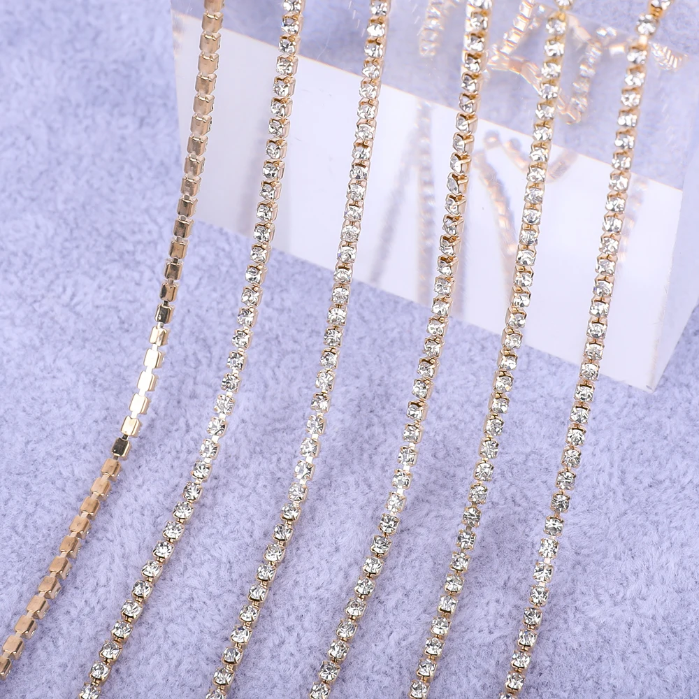 Elegant Gold Crystal Rhinestone Chain Decoration
