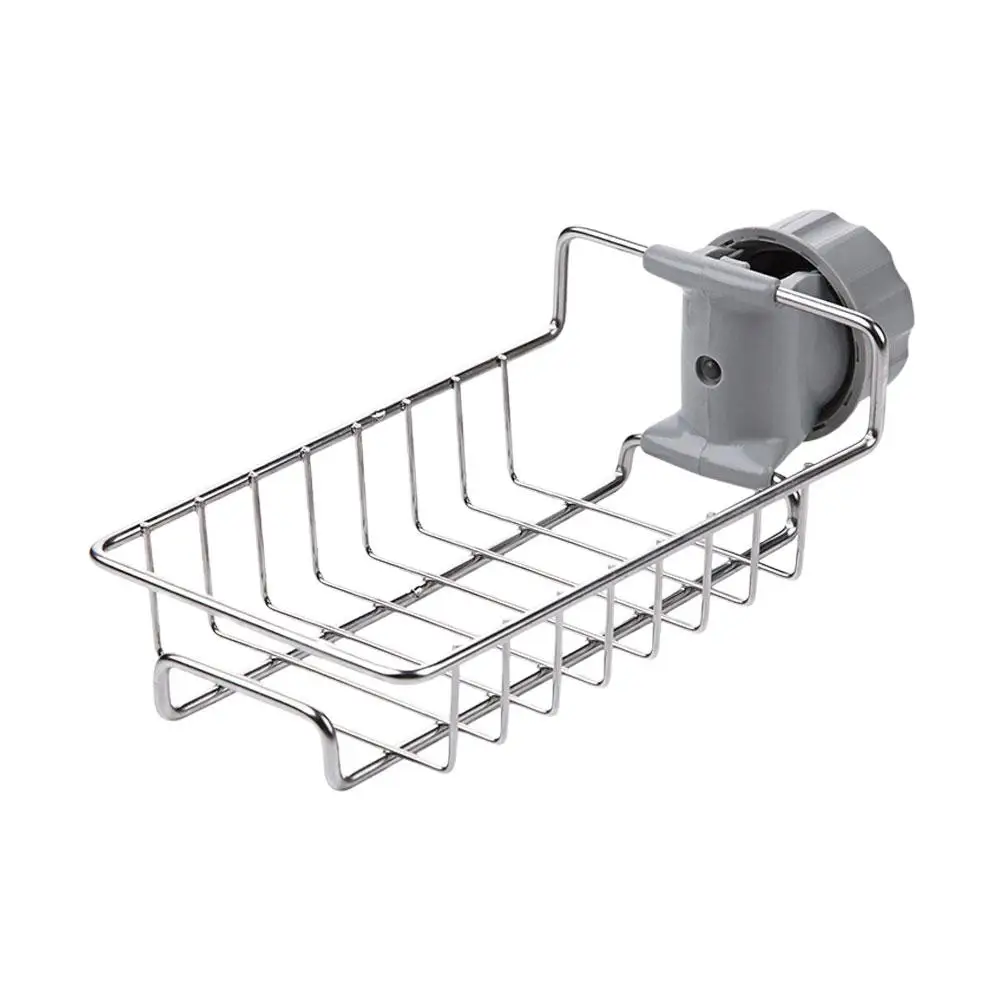 Steel Sink Drain Rack – Sponge & Soap Storage Holder for Faucet | Kitchen Organizer Shelf 4 S5e51a5e0802349fd8e906f5d5f24dc20r