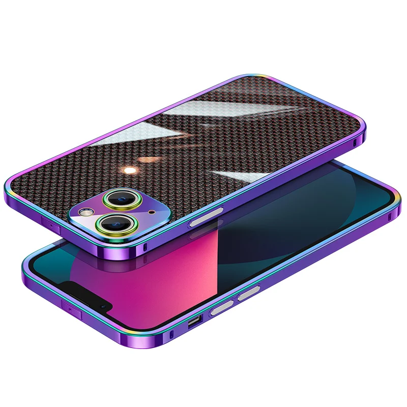 

3 в 1, чехол-бампер из углеродного волокна для iPhone 13 Pro Max 12