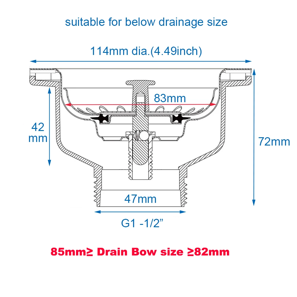 Kitchen Sink Strainer Plug Drain Basket Filter