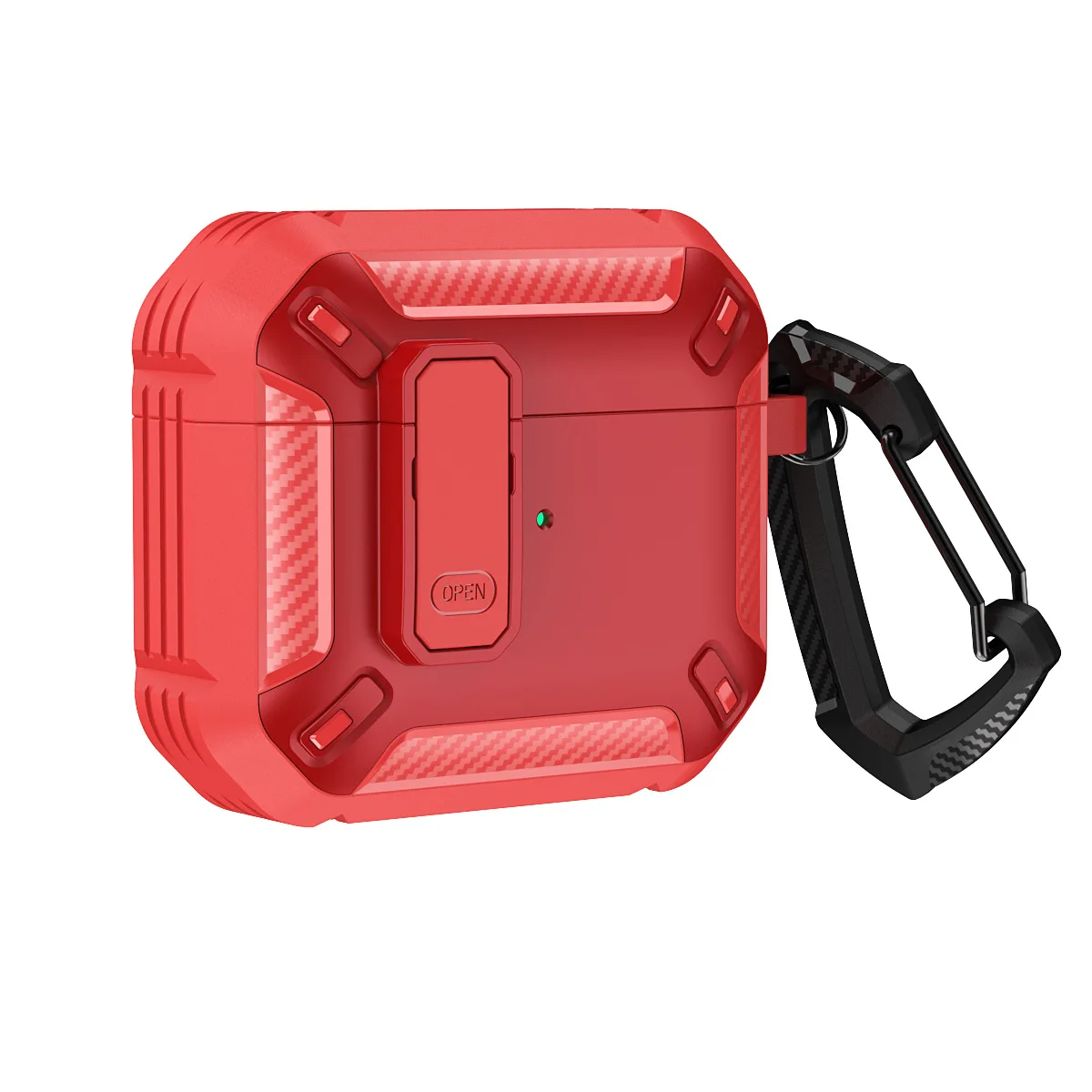 Shockproof Bluetooth Earphone Case with Keychain Carabiner and Security Lock Cover