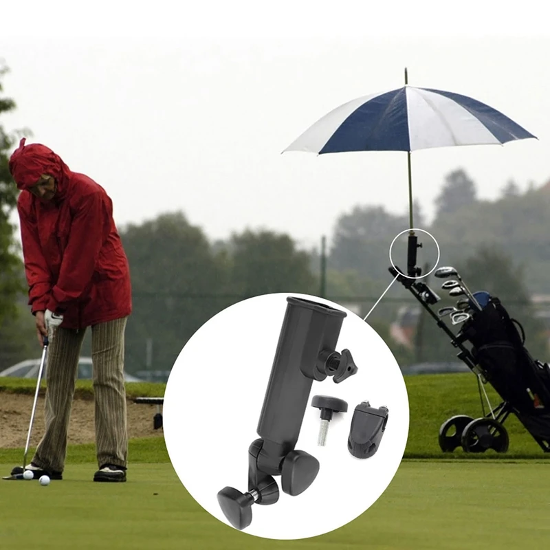 Golf Push Trolley Umbrella Holder Plastic Stand Pull Bike Cart Black Universal 5
